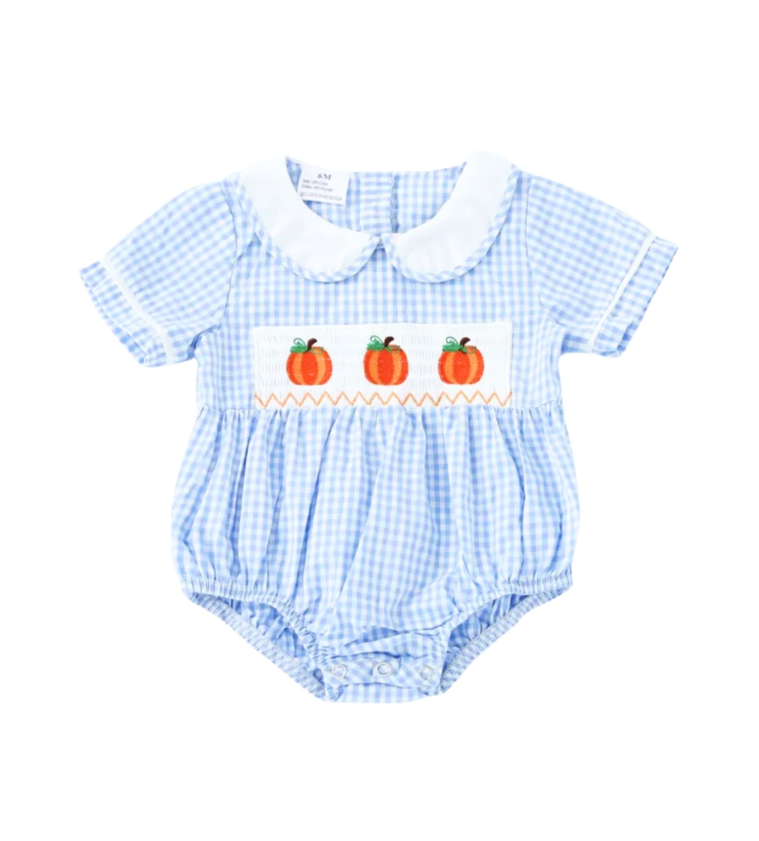 Baby Smocked Bodysuit Blue Pumpkin