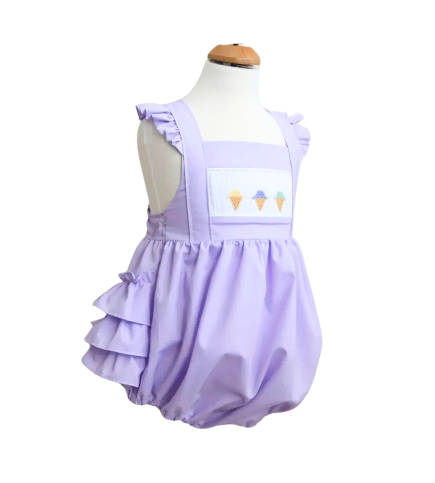 Smocked Bubblesuit Ruffle Bottom for Baby Girls
