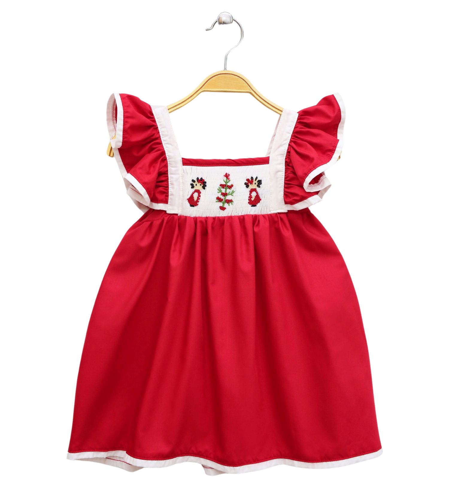 Red sundress for girls to wear on Tet holiday