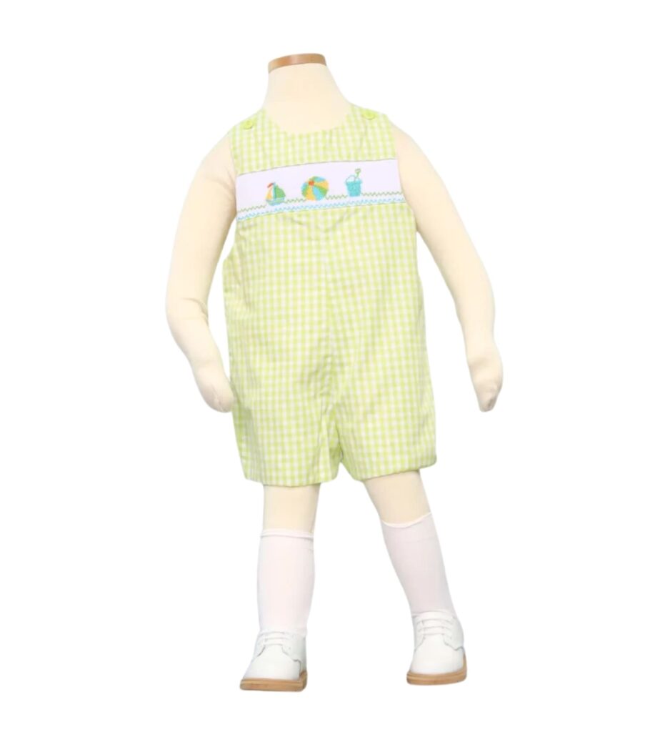 Summer Beach Smocked Romper for Baby Boys
