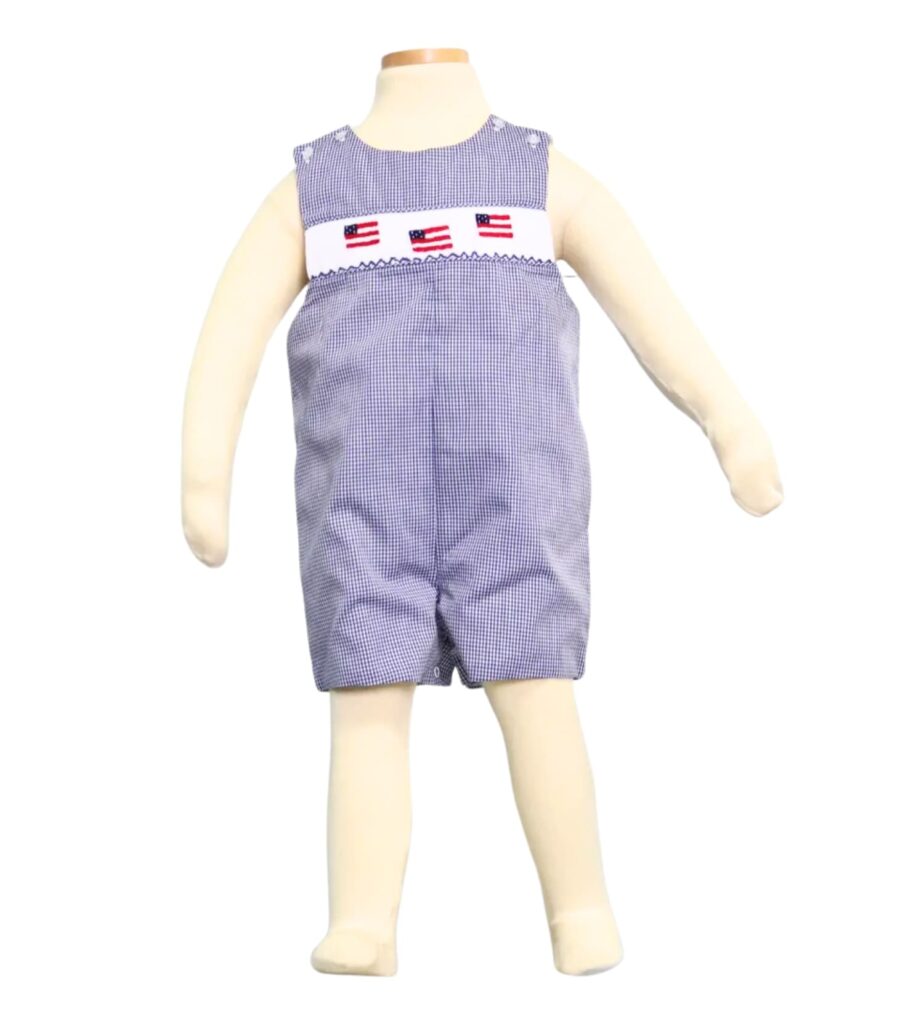 Smocked Romper for Baby Boy 4th of July