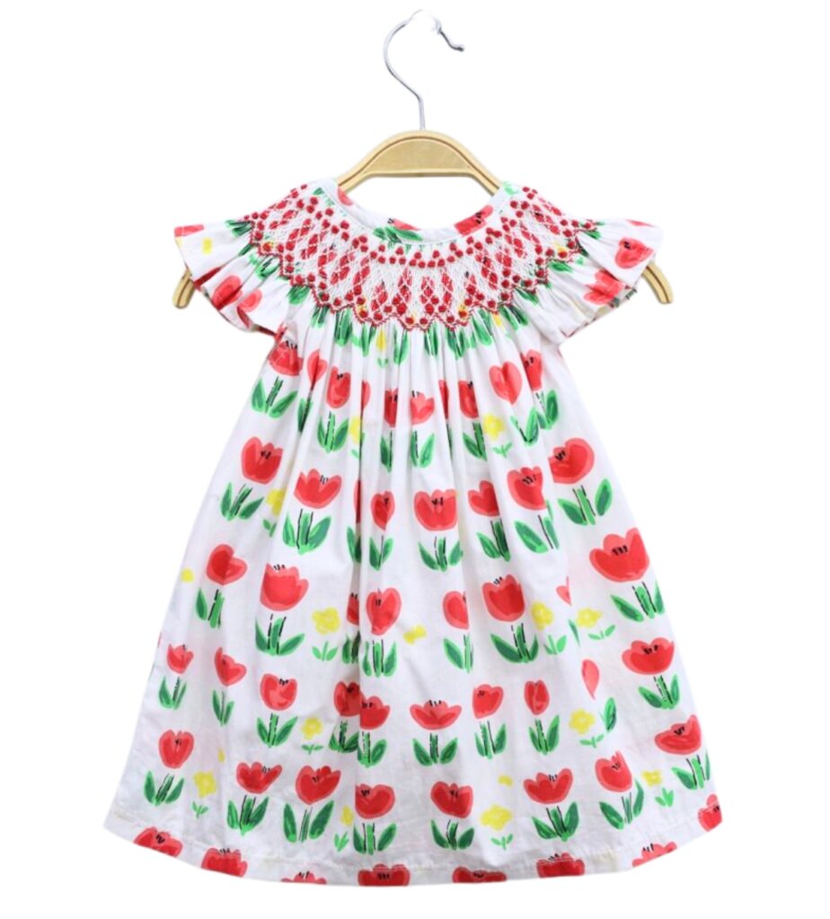 Tulip Smocking Dress For Girls