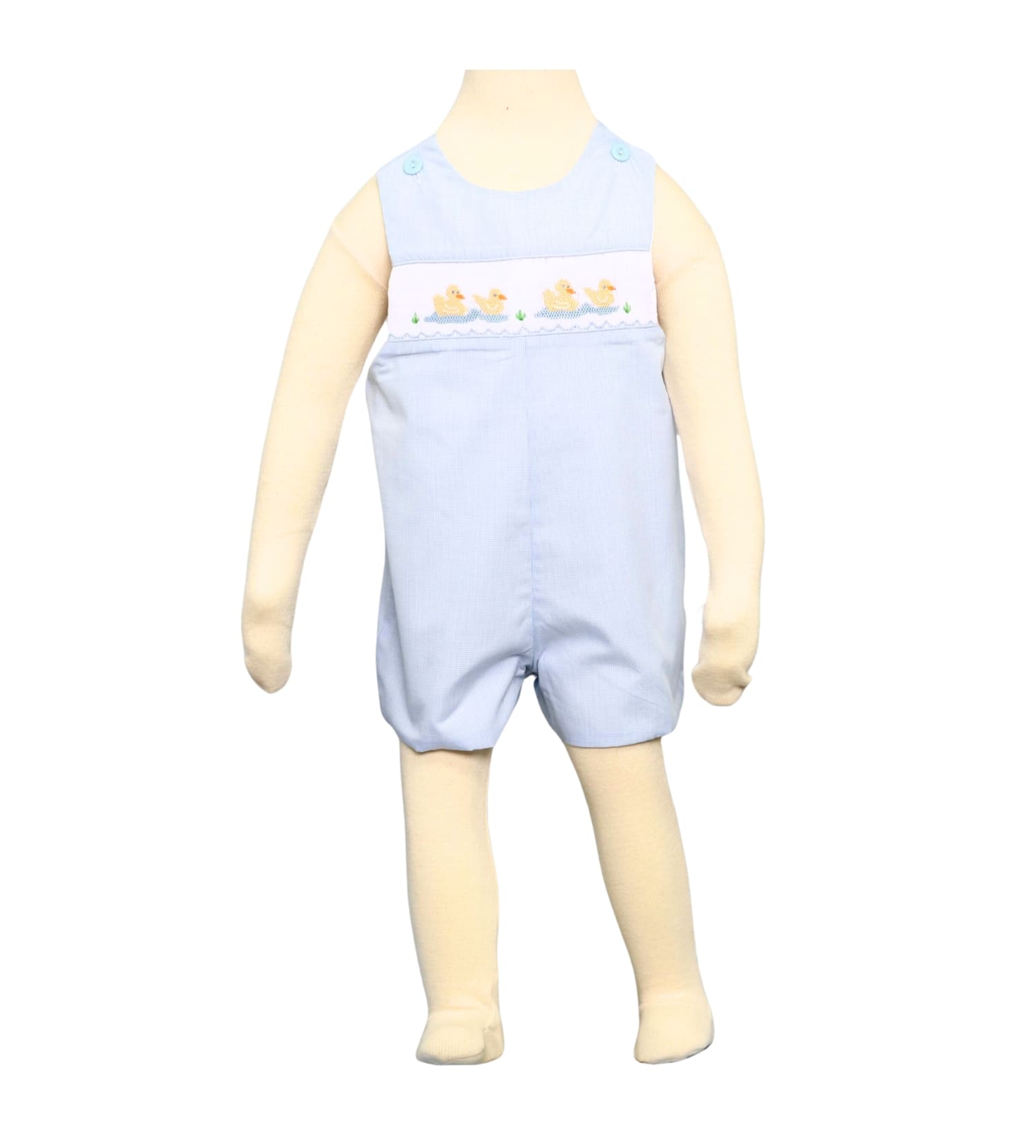 Yellow Duck Smocked Romper for Baby Boy