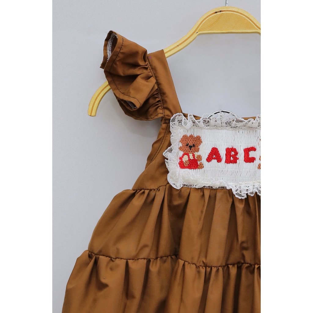 Brown Two-piece Summer Dress For Girls