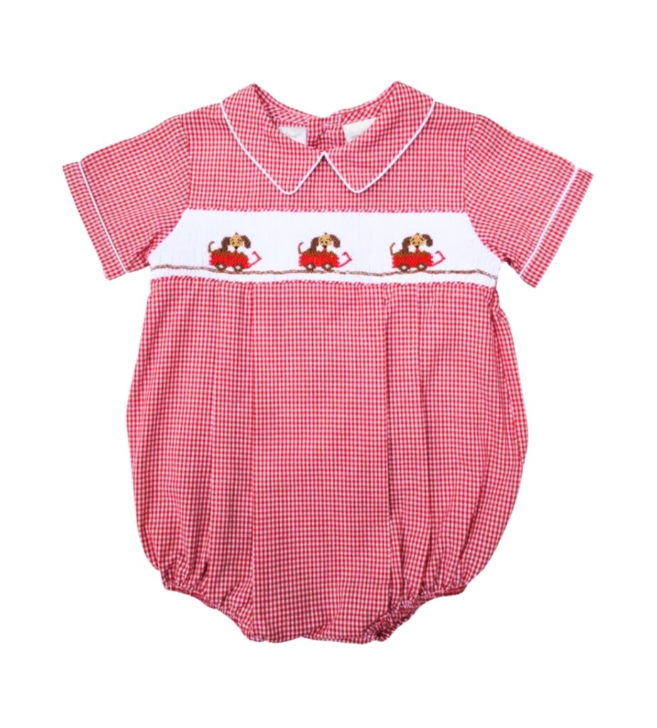 Baby Boys Hand Smocked Classic Creeper Dogs