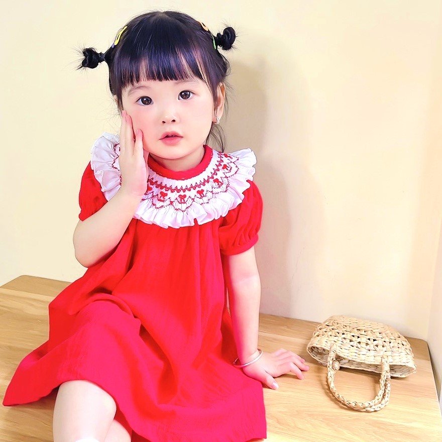 Christmas Smocking Dress For Girls