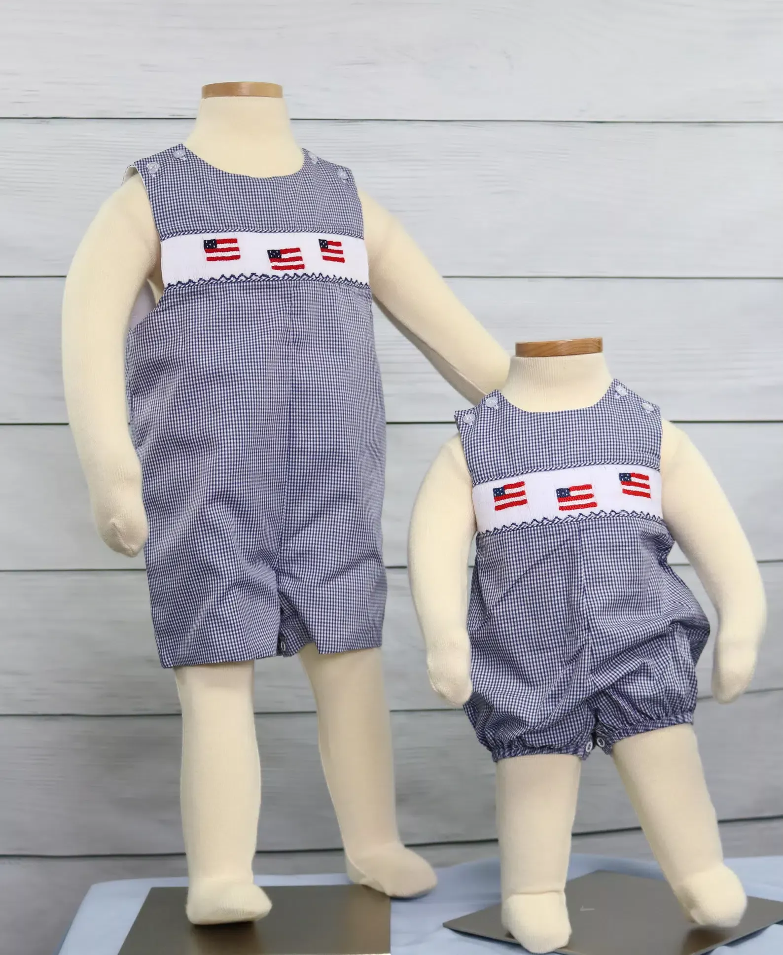 Smocked Romper for Baby Boy 4th of July