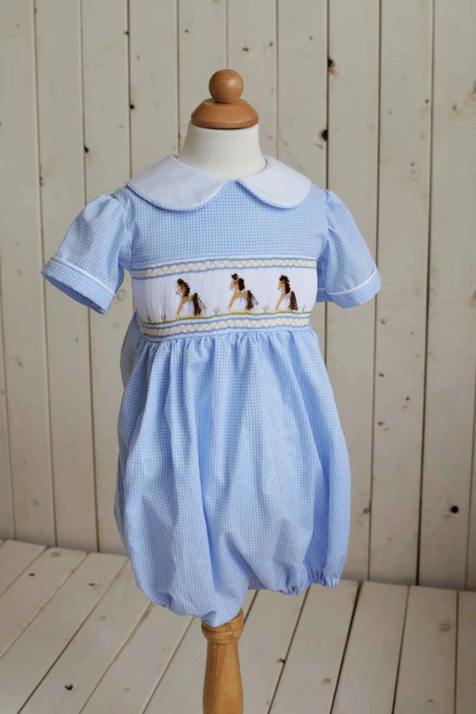 Smocked Bodysuit Smocked Rocking Horses for Infant