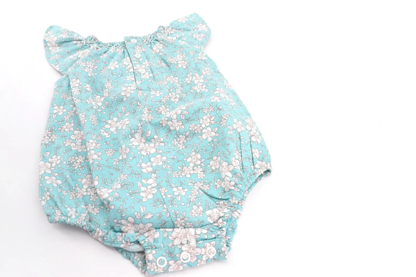 Smock Bodysuit Aqua Floral for Baby Girl