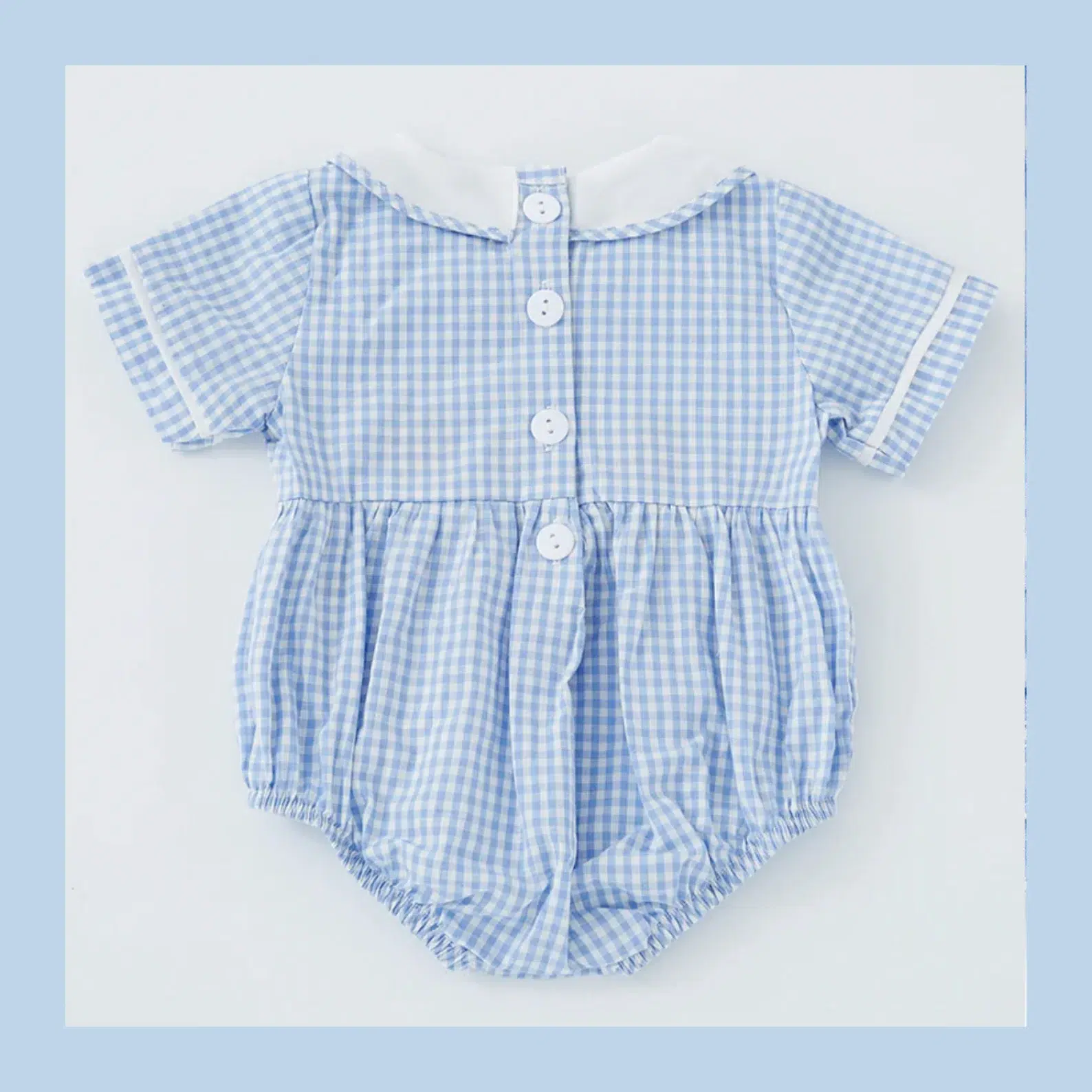 Baby Smocked Bodysuit Blue Pumpkin