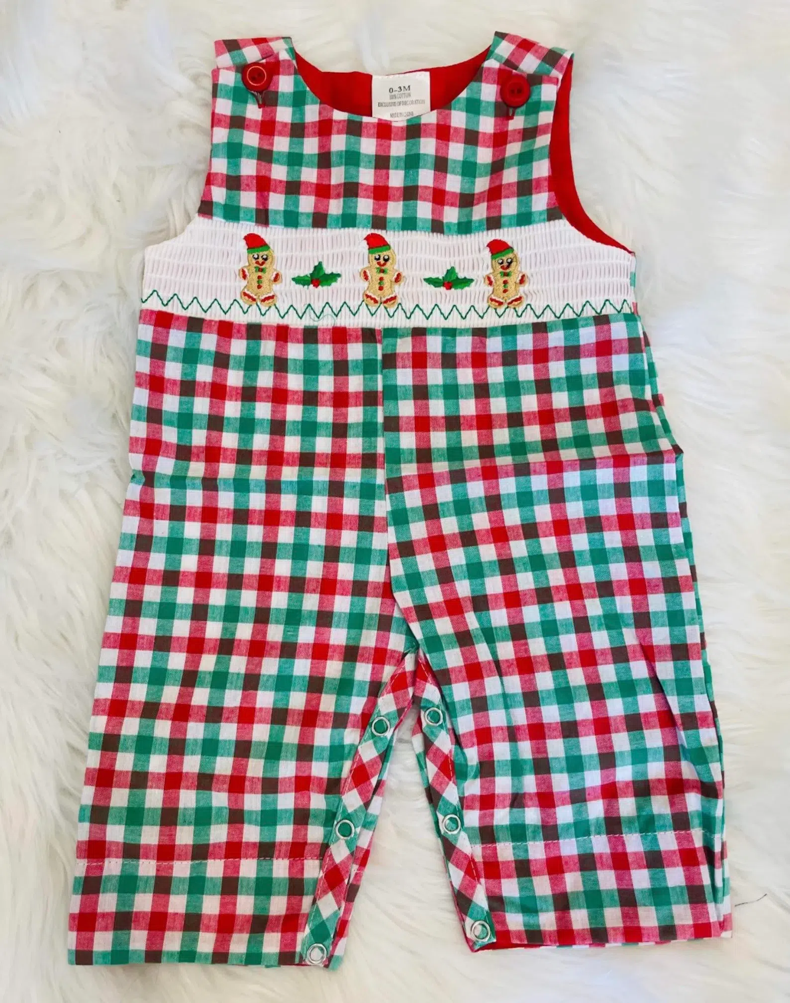Baby Boy Smocked Romper Christmas Longall