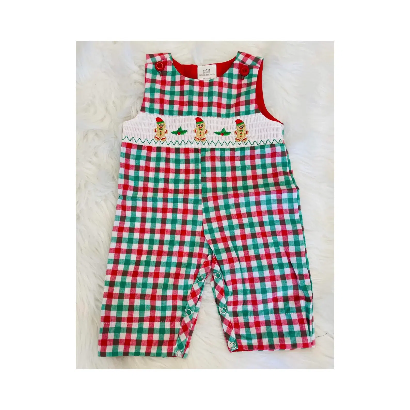 Baby Boy Smocked Romper Christmas Longall
