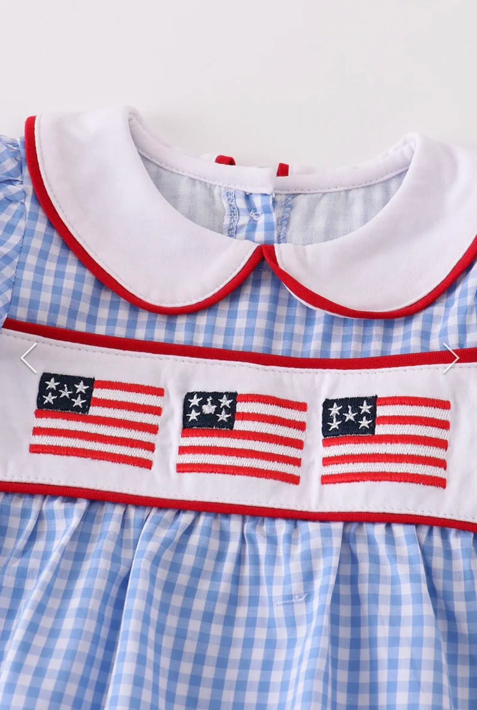 Smocked Bodysuit Patriotic Outfit for Baby Girls