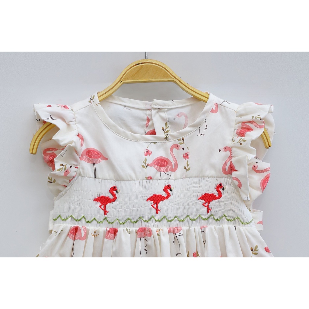 Flamingo Baby Girl Smocking Dress