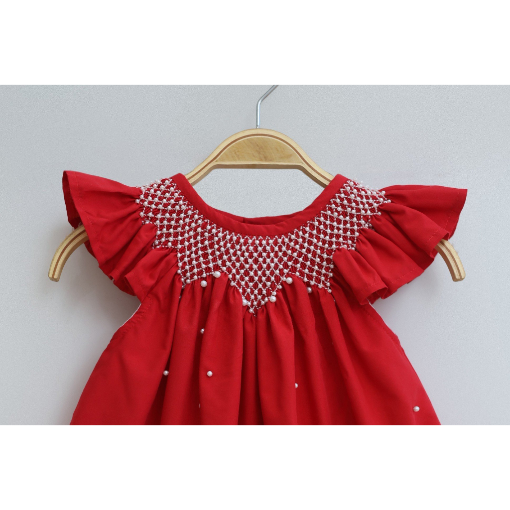 Baby Pearl Pattern Smock Dress For Girl