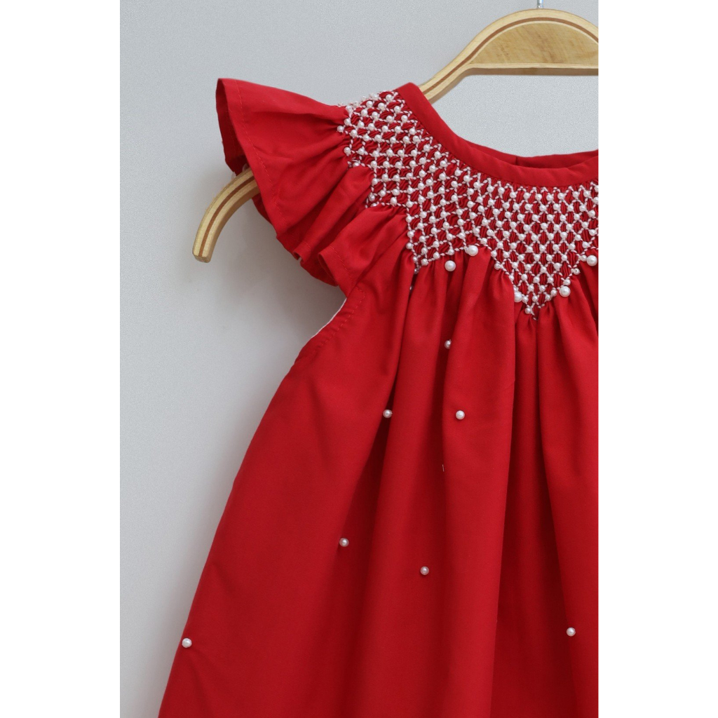 Baby Pearl Pattern Smock Dress For Girl