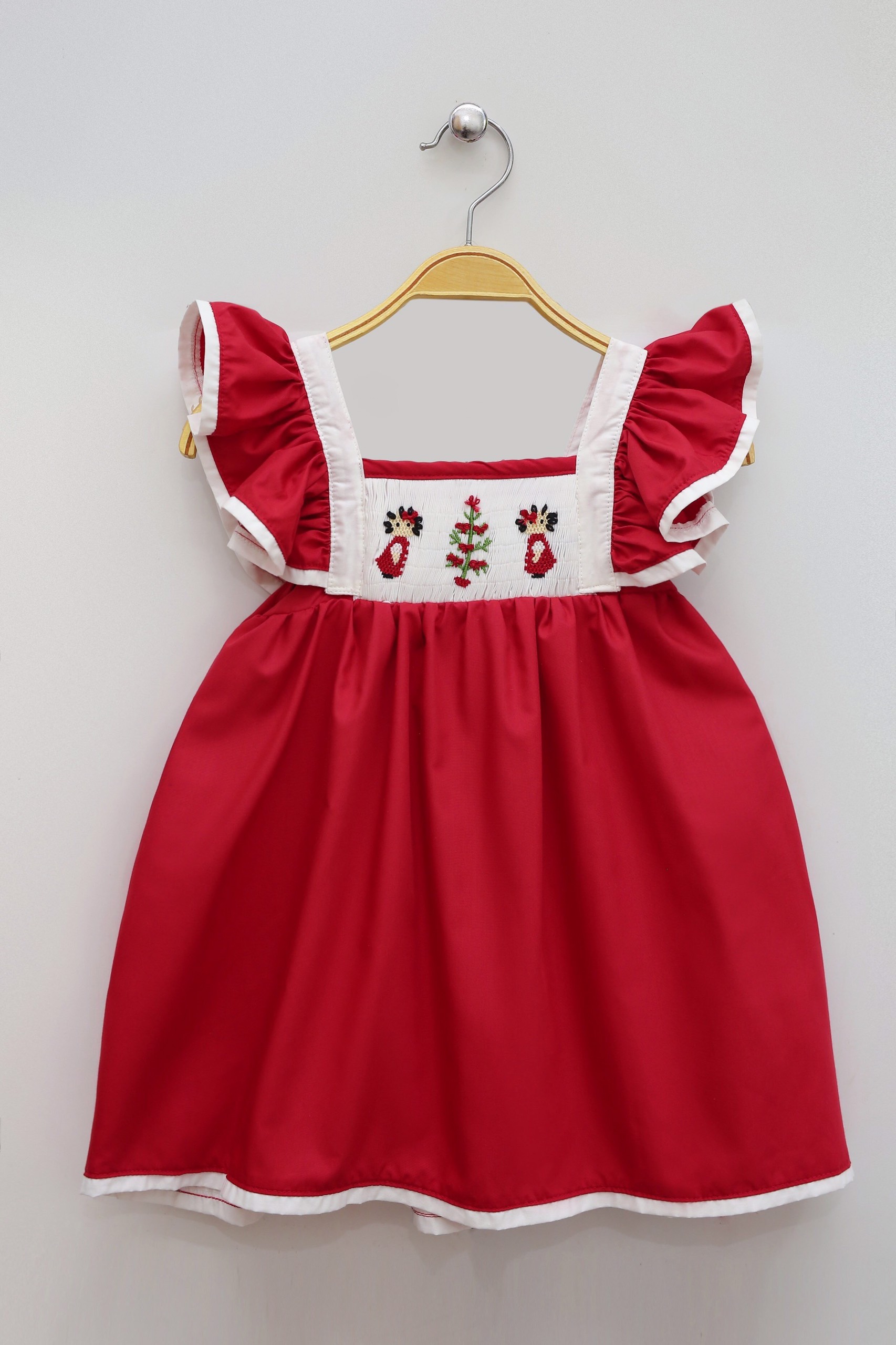Red sundress for girls to wear on Tet holiday