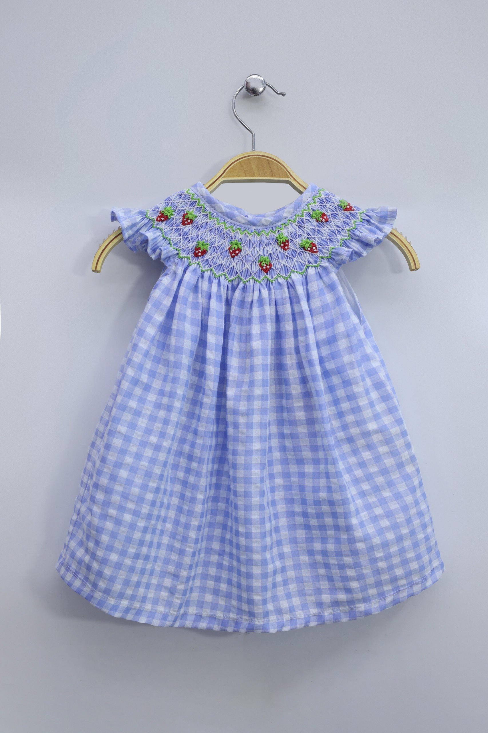 Blue Smocked Dress To Wear For A Picnic - SG141
