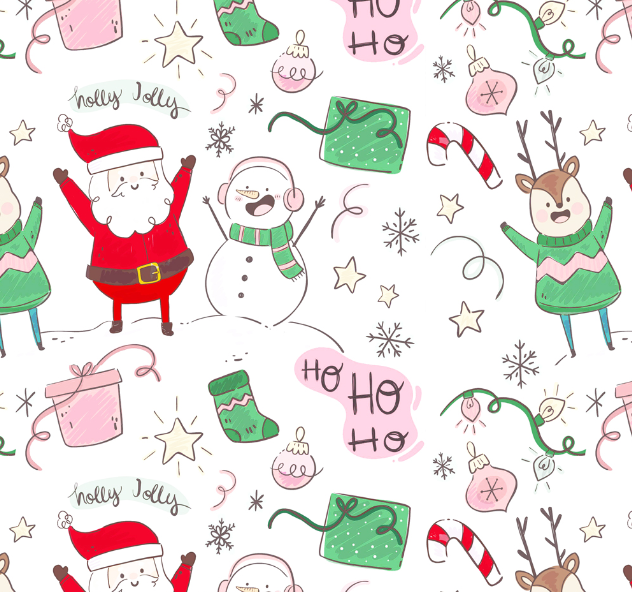 F16 - White fabric with Christmas motifs