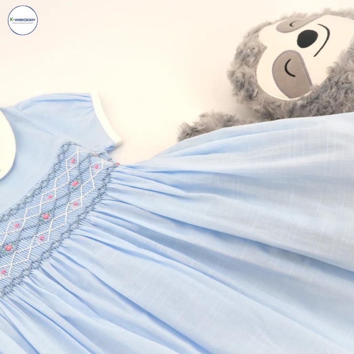 SKY BLUE COTTON DRESS FOR BABY GIRL