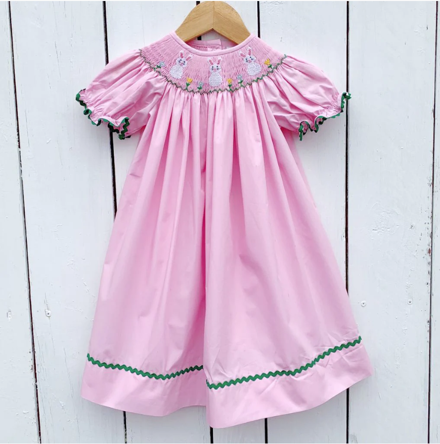 This Pink Bunny Smocked Dress