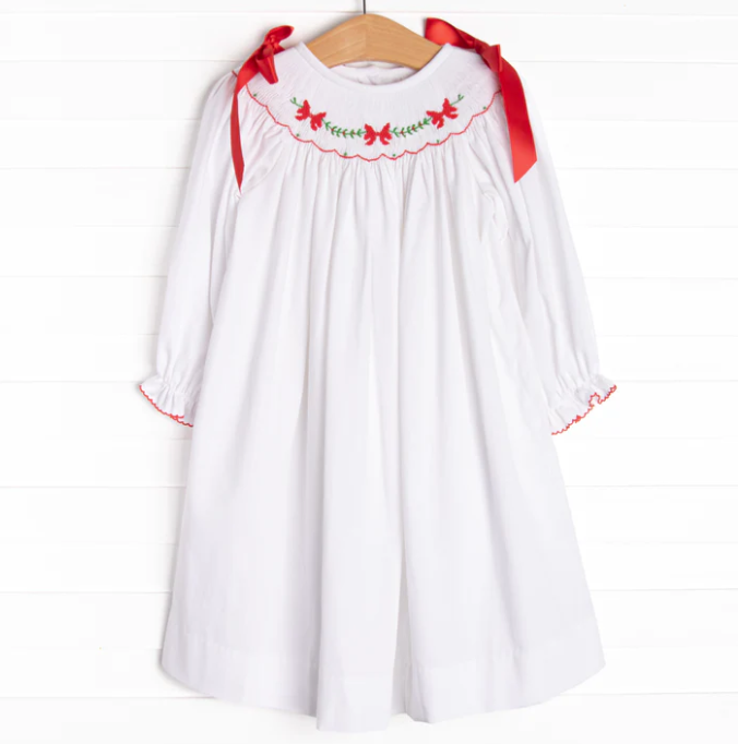 WHITE XMAS DRESS WITH RED RIBBONS1