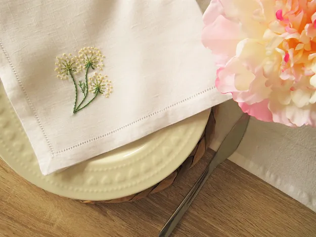 Hand Embroidered Linen/ Cotton Table Napkins