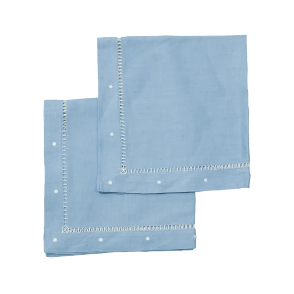 blue linen dot napkin