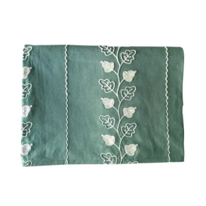 green acorn embroidered tablecloth