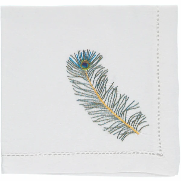 peacock feather napkin