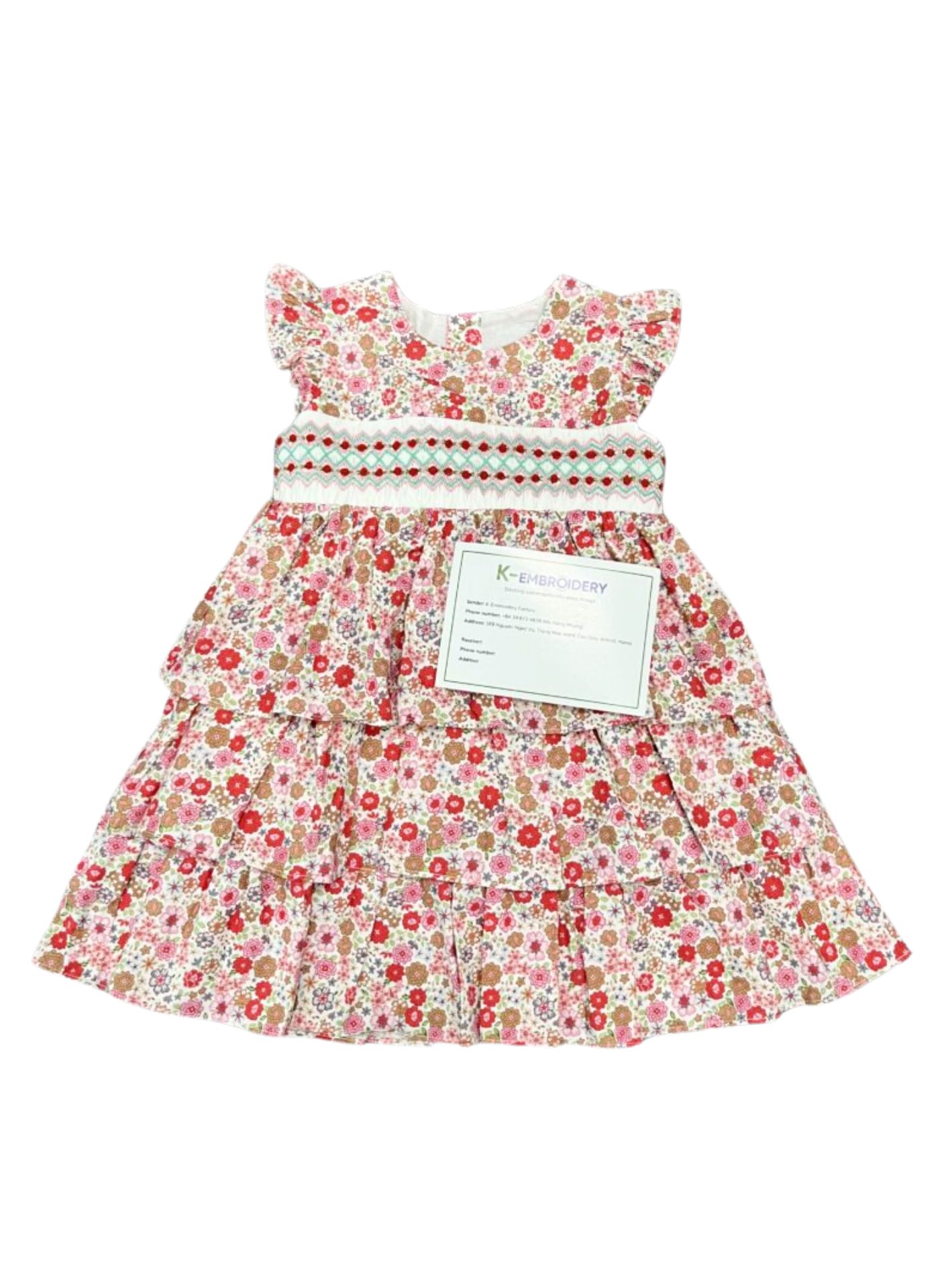 Smocked Bishop Dress Spring Flower Forest