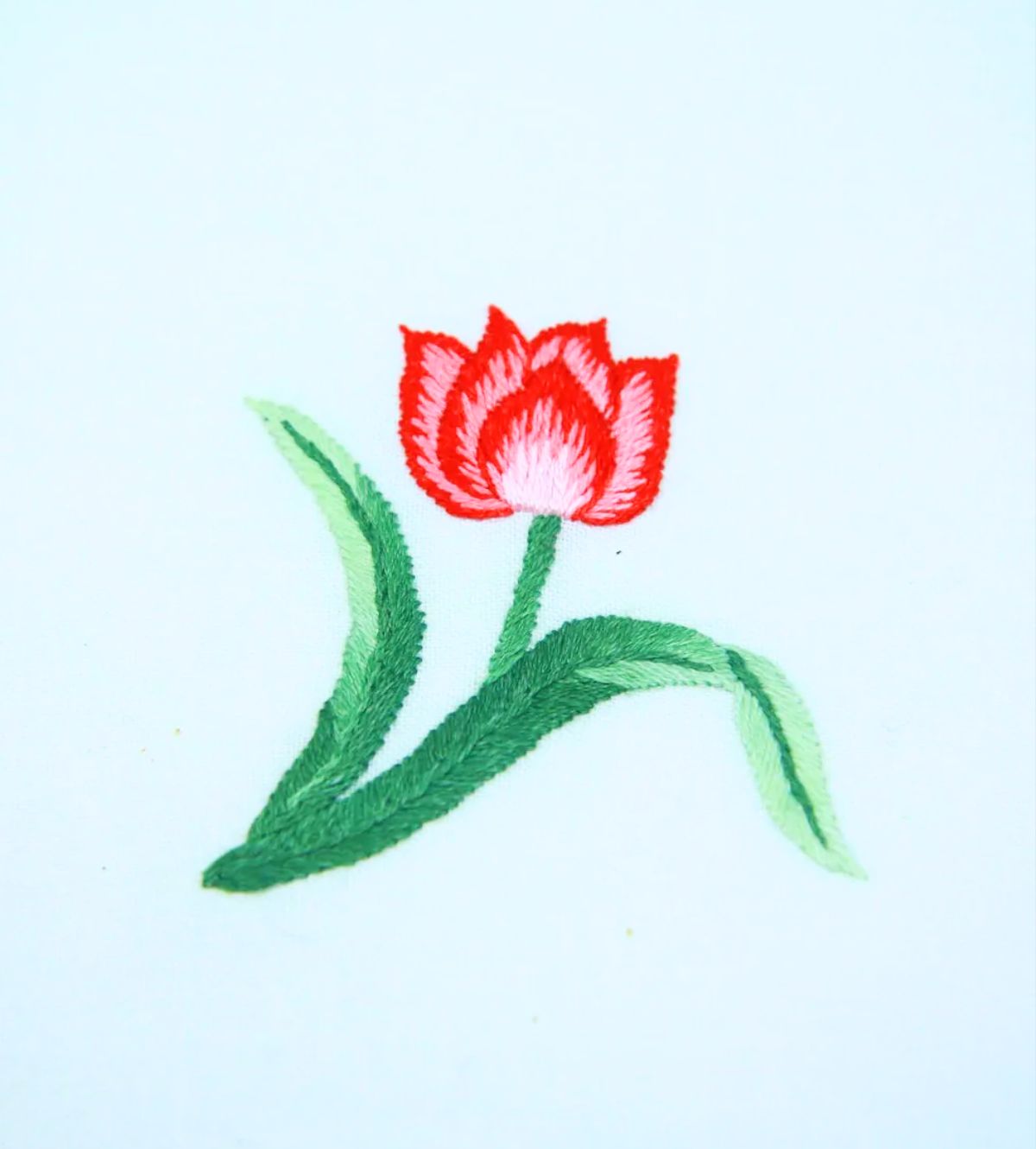 Red Tulip Hand Embroidered Napkins