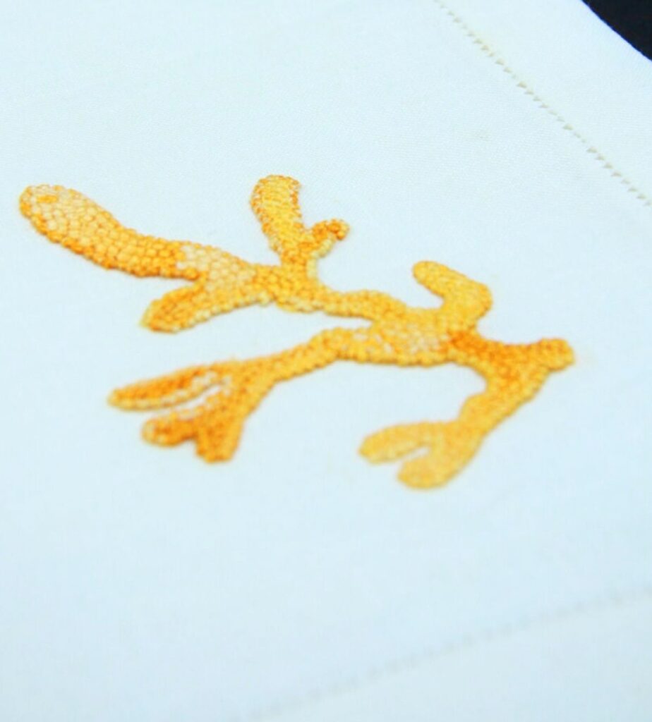 Coral Hand Embroidered Napkins