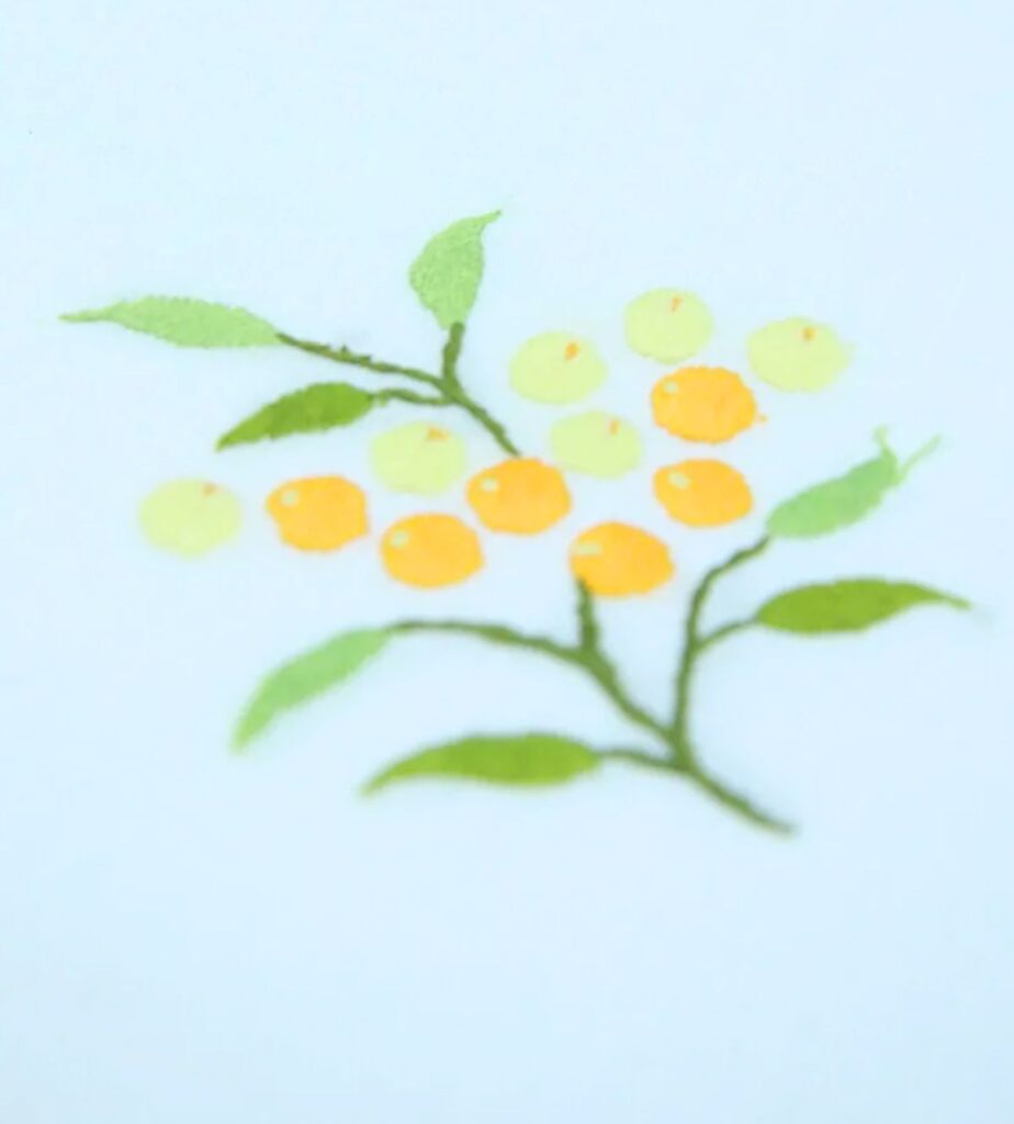 Orange Tree Hand Embroidered Napkins