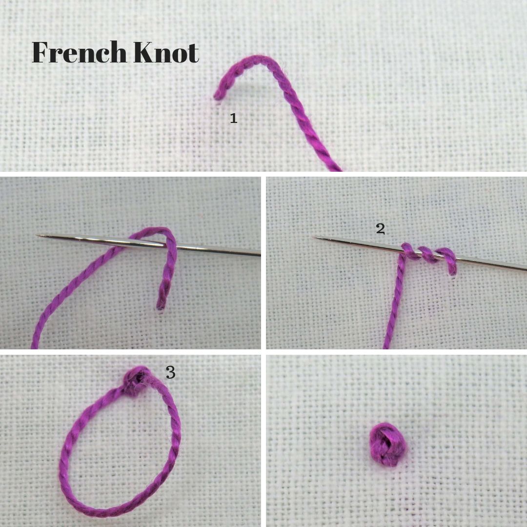 How to embroider pattern on clothing by hand 6 French knot