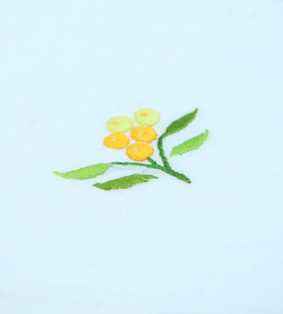 Little Orange Branch Hand Embroidered Napkins