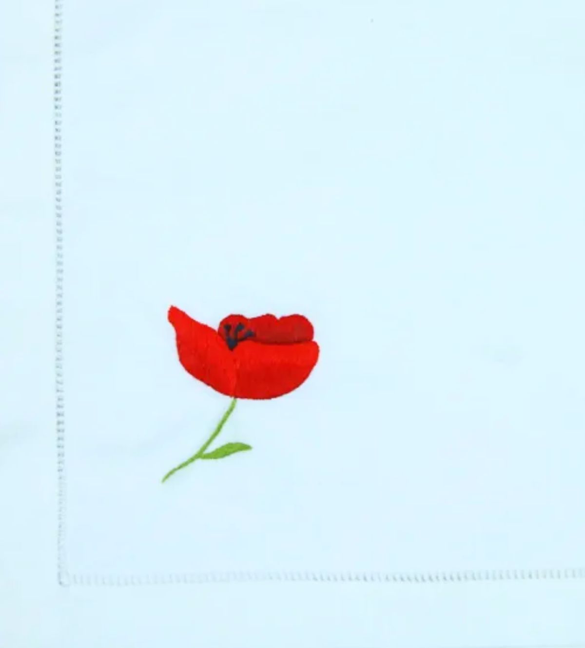 Red Flower Hand Embroidered Napkins