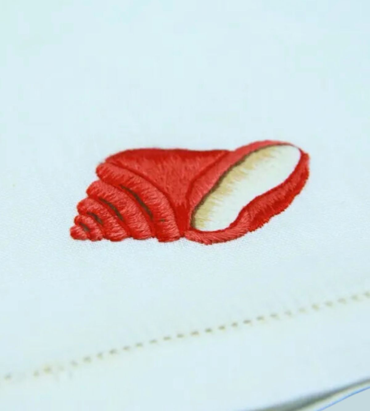 Red Snail Shell Hand Embroidered Napkins