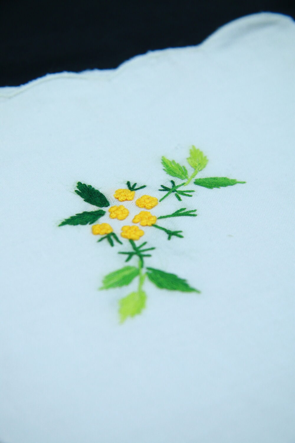 Yellow Flower Hand Embroidered Napkins