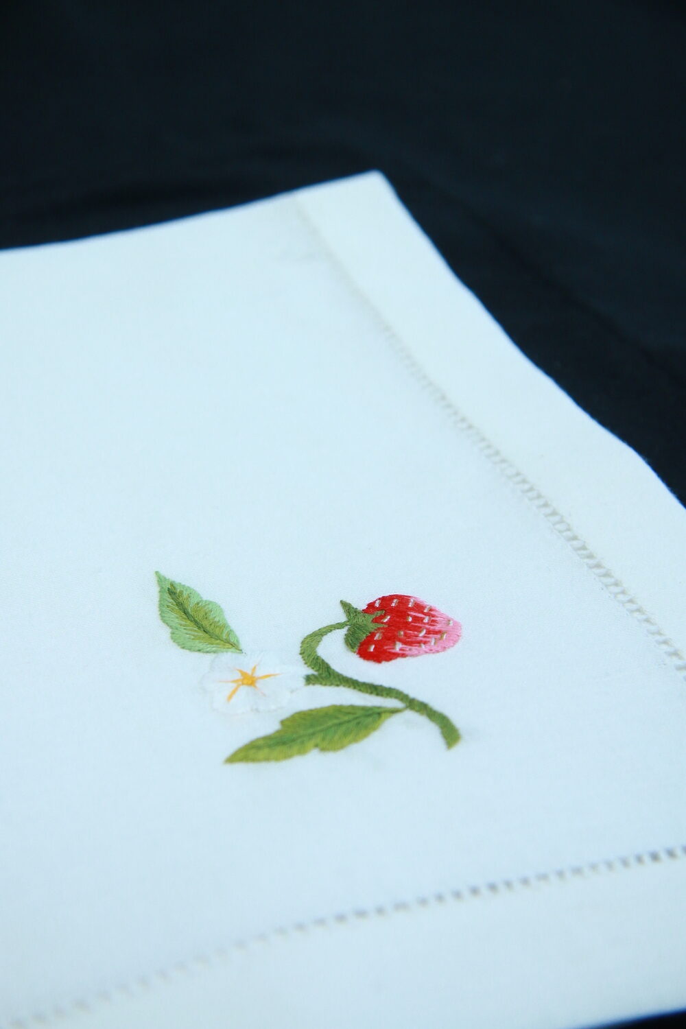 Strawberry Hand Embroidered Napkins