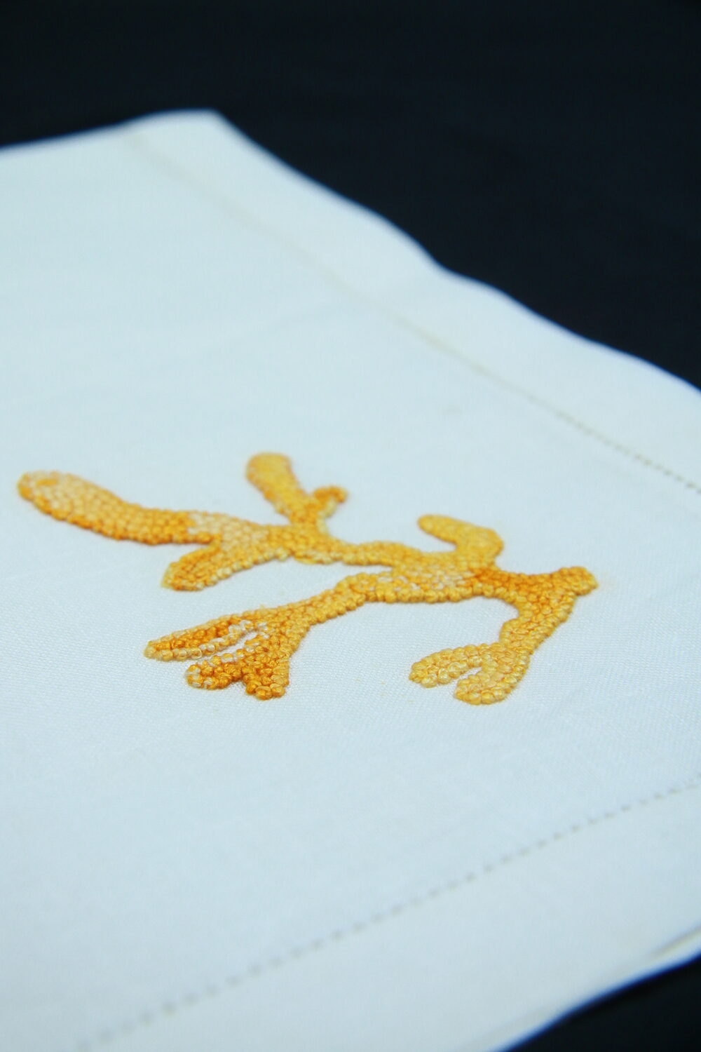 Coral Hand Embroidered Napkins