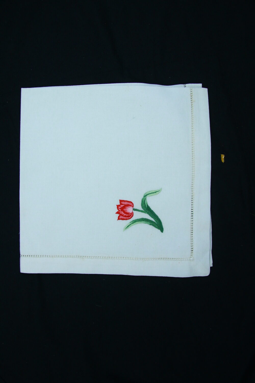 Red Tulip Hand Embroidered Napkins