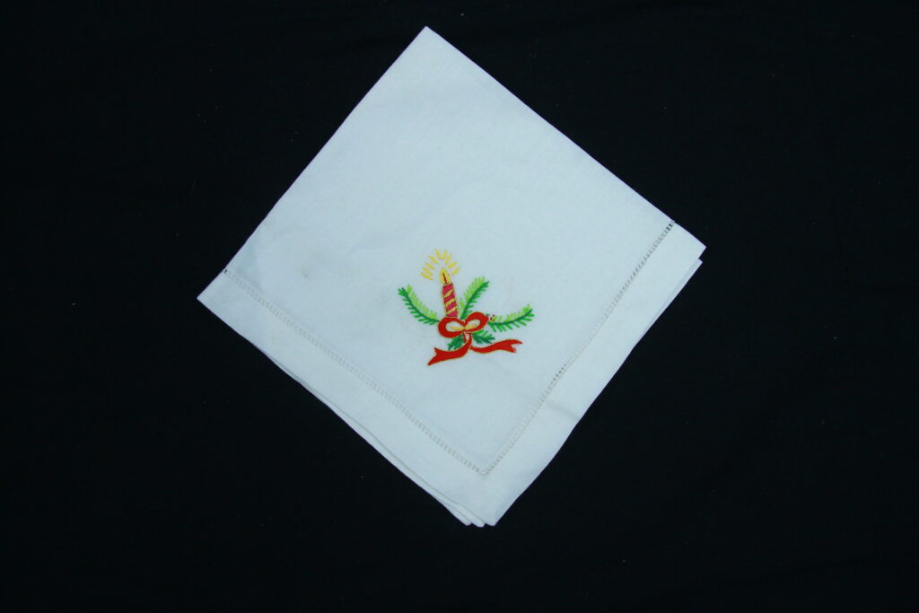 Christmas motifs hand embroidered napkins