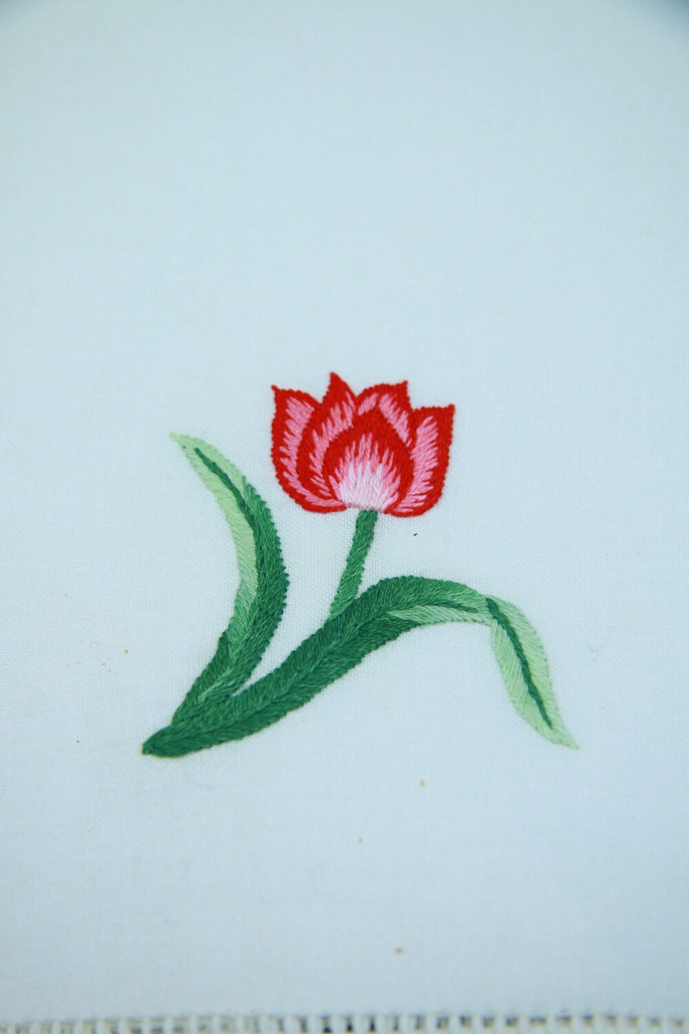 Red Tulip Hand Embroidered Napkins