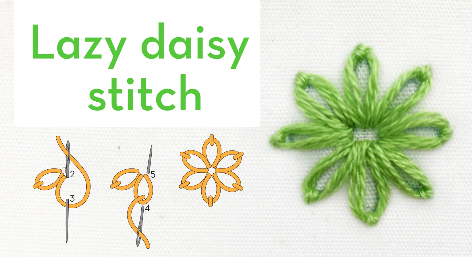 How to embroider pattern on clothing by hand 7 Lazy-daisy-stitch