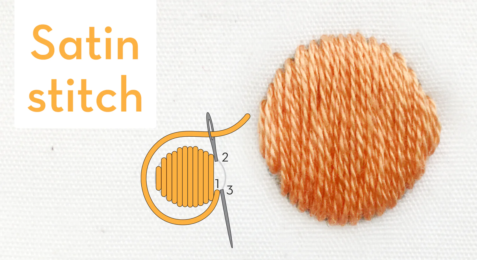 How to embroider pattern on clothing by hand 8 Satin-stitch
