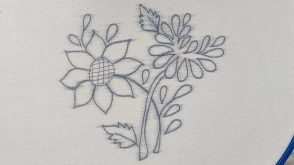 K-Embroidery: How we make handmade napkins? 3 Sketch the embroidery