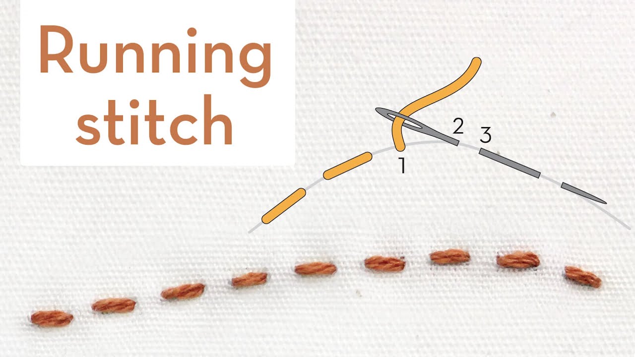 How to embroider pattern on clothing by hand 4 running-stitch