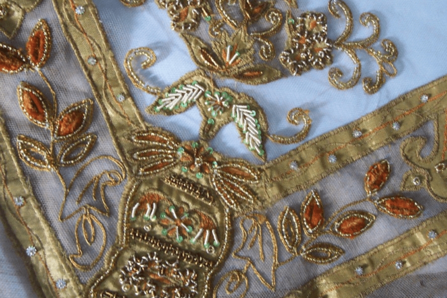 Comparison of Woven fabric manufacturing in Vietnam and China, India 11 Zardozi embroidery in India