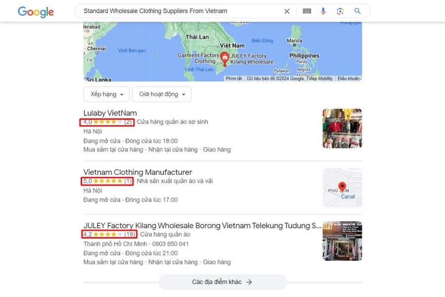 Top 5 Vietnam Wholesale Clothing Suppliers: Good Price, High Quality, Reputable 1 You can see all the reviews and feedback on Google